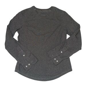 Kit and Ace Women’s Button Cuff Technical Top – Charcoal Fits Like L
